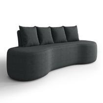 Sofá 3 Lugares 210cm Orgânico Viana B10 Bouclê Grafite - Mpozenato Sofá 3 Lugares 210cm Orgânico Viana B10 Bouclê Grafite - Mpozenato