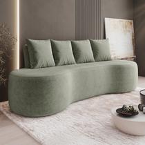 Sofá 3 Lugares 210cm Orgânico Viana B10 Bouclê Menta - Mpozenato