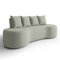 Sofá 3 Lugares 210cm Orgânico Viana B10 Bouclê Menta - Mpozenato