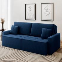 Sofá 3 Lugares 212 100 X 90 Cm Veludo Tomie Yescasa Azul Marinho Sofá 3 Lugares 212 100 X 90 Cm Veludo Tomie Yescasa Azul Marinho