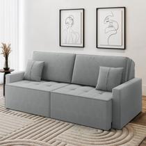 Sofá 3 Lugares 212 100 X 90 Cm Veludo Tomie Yescasa Cinza Sofá 3 Lugares 212 100 X 90 Cm Veludo Tomie Yescasa Cinza