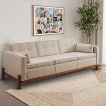 Sofá 3 Lugares 212cm em Linho Tiê CabeCasa MadeiraOriginals Sofá 3 Lugares 212cm em Linho Tiê CabeCasa MadeiraOriginals
