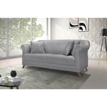 Sofá 3 Lugares 220cm Linho Arras Cinza Sofá 3 Lugares 220cm Linho Arras Cinza