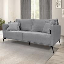 Sofá 3 Lugares 220cm Linho Lion Cinza Sofá 3 Lugares 220cm Linho Lion Cinza