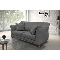 Sofá 3 Lugares 220cm Suede Arras Spezzia Decor