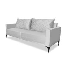 Sofá 3 Lugares 2,20m Estofado em Veludo com Pés Metálico - Etios Lucadi Home