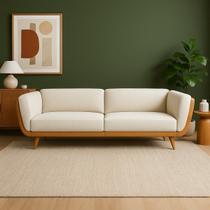 Sofá 3 Lugares 240cm Linha Premium Compose Bouclê Off-White material sintético Caramelo Sofá 3 Lugares 240cm Linha Premium Compose Bouclê Off-White material sintético Caramelo