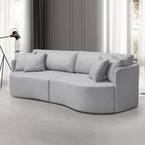 Sofá 3 Lugares 246 Cm Dakota Moderno Cinza Claro