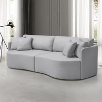 Sofá 3 Lugares 246 Cm Dakota Moderno Cinza Claro