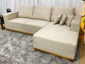 Sofá 3 Lugares 2,50 m Bege Linho Chaise Lays Plus Sofá 3 Lugares 2,50 m Bege Linho Chaise Lays Plus