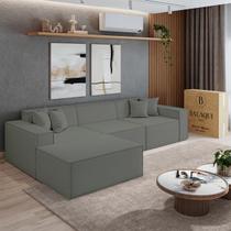 Sofá 3 lugares 2,75m Bouclê com Chaise CompactAir - Balaqui Sofá 3 lugares 2,75m Bouclê com Chaise CompactAir - Balaqui