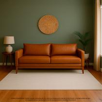 Sofá 3 Lugares 2m Material Sintético Design Retrô Elegante Ideal para Recepções Escritórios Salas de Estar Sociais Living Classic Sofá 3 Lugares 2m Material Sintético Design Retrô Elegante Ideal para Recepções Escritórios Salas de Estar Sociais Living Classic