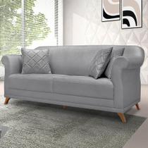 Sofá 3 Lugares Abruzzo Linho Cinza 180 cm Sofá 3 Lugares Abruzzo Linho Cinza 180 cm