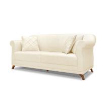 Sofá 3 Lugares Abruzzo Linho Pérola 200 cm