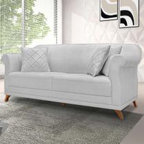 Sofá 3 Lugares Abruzzo Linho Rústico Grigio 180 cm