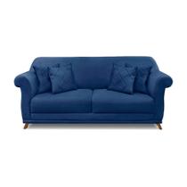 Sofá 3 Lugares Abruzzo Suede Azul Marinho 180 cm Sofá 3 Lugares Abruzzo Suede Azul Marinho 180 cm