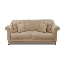 Sofá 3 Lugares Abruzzo Suede Bege 180 cm Sofá 3 Lugares Abruzzo Suede Bege 180 cm