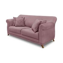 Sofá 3 Lugares Abruzzo Veludo Lilás 180 cm Sofá 3 Lugares Abruzzo Veludo Lilás 180 cm
