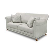 Sofá 3 Lugares Abruzzo Veludo Prata 200 cm Sofá 3 Lugares Abruzzo Veludo Prata 200 cm