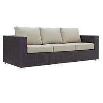 Sofá 3 Lugares Alumínio E Fibra Sintética Estofado Externo