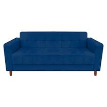 Sofá 3 Lugares Arezzo Suede Azul Marinho