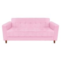 Sofá 3 Lugares Arezzo Suede Rosa Bebê Sofá 3 Lugares Arezzo Suede Rosa Bebê