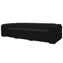 Sofá 3 Lugares Astúria 240cm Couro Preto Fosco - Gran Belo Sofá 3 Lugares Astúria 240cm Couro Preto Fosco - Gran Belo