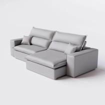 Sofá 3 Lugares Atlanta Reclinável 2,50m em Chenille Cor:Cinza Sofá 3 Lugares Atlanta Reclinável 2,50m em Chenille Cor:Cinza