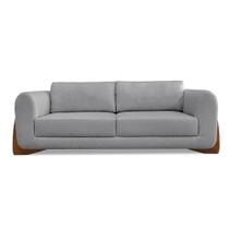 Sofá 3 Lugares Base De Madeira Clarissa 250 Cm Linho S04 - D'rossi Cor Cinza Sofá 3 Lugares Base De Madeira Clarissa 250 Cm Linho S04 - D'rossi Cor Cinza