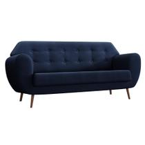 Sofá 3 Lugares Beegees Veludo Azul Marinho