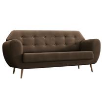 Sofá 3 Lugares Beegees Veludo Marrom
