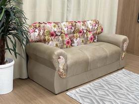Sofá 3 Lugares Bege com Floral 607/66 Viena Sofá 3 Lugares Bege com Floral 607/66 Viena
