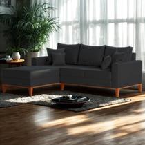 Sofá 3 Lugares Beny com Chaise Esquerdo Linho Grafite