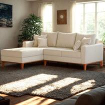 Sofá 3 Lugares Beny com Chaise Esquerdo material sintético Bege Sofá 3 Lugares Beny com Chaise Esquerdo material sintético Bege