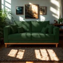 Sofá 3 Lugares Beny Para Sala de Estar Recepção Clinica Suede Verde Sofá 3 Lugares Beny Para Sala de Estar Recepção Clinica Suede Verde