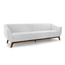 Sofá 3 Lugares Boomer 210cm Corano Branco - Gran Belo