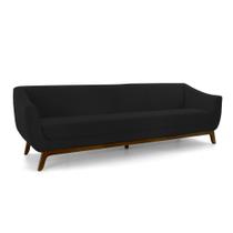 Sofá 3 Lugares Boomer 210cm Corano Preto - Gran Belo