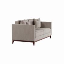 Sofá 3 Lugares Borís Base de Madeira Linho Cotton Cru.