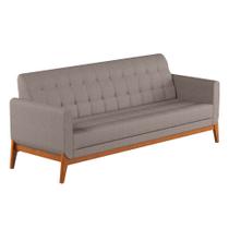 Sofá 3 Lugares Brooks Linho Cinza e Amêndoa 200 cm