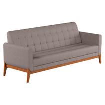 Sofá 3 Lugares Brooks Linho Cinza e Amêndoa 230 cm