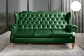 Sofá 3 Lugares Capitonê Vintage Imperador Chesterfield Verde Sofá 3 Lugares Capitonê Vintage Imperador Chesterfield Verde