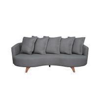 Sofá 3 Lugares Capri Veludo Cinza 220 cm