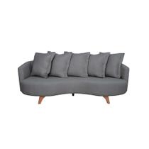 Sofá 3 Lugares Capri Veludo Cinza 240 cm