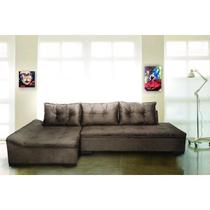 Sofá 3 Lugares Chaise Vel Rústico Guarapari