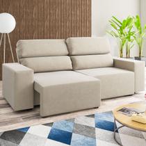 Sofá 3 Lugares Charm Reclinável e Retrátil Nude - Viero Móveis