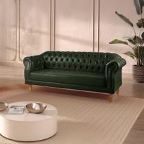 Sofá 3 Lugares Chesterfield Clássico Duque Yescasa Verde Sofá 3 Lugares Chesterfield Clássico Duque Yescasa Verde