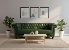 Sofá 3 Lugares Chesterfield Classico Verde - Combo Stock Sofá 3 Lugares Chesterfield Classico Verde - Combo Stock