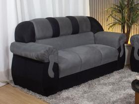 Sofá 3 Lugares Cinza com Preto 605/601 Corsa Sofá 3 Lugares Cinza com Preto 605/601 Corsa