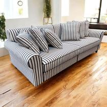 Sofá 3 Lugares CLS001 LINHO LISTRADO Sofá 3 Lugares CLS001 LINHO LISTRADO