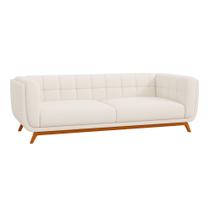 Sofá 3 Lugares Coin 240cm Bouclé Off White - Sallar Home Sofá 3 Lugares Coin 240cm Bouclé Off White - Sallar Home